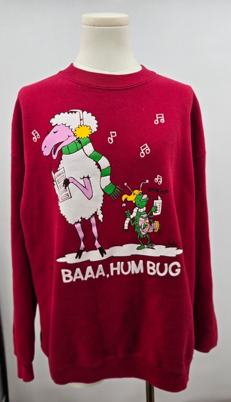 Vintage 1990s Heavy Weight Lee Christmas Carol Baa Hummbug Crewneck Sweater